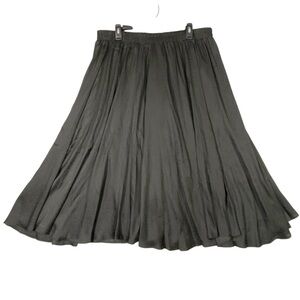 Ophelia Roe Leopard Midi Skirt Women's 1X Black Elastic Waist Sheer Flowy NWT